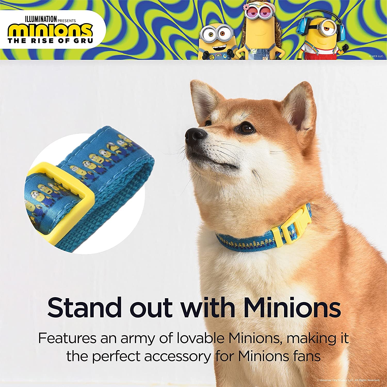 Collare per Cani Ufficiale Minions – Taglia Large, Blu e Giallo, Idea Regalo per Fan di Cattivissimo Me | Licenza Universal Studios - Smart Wave store