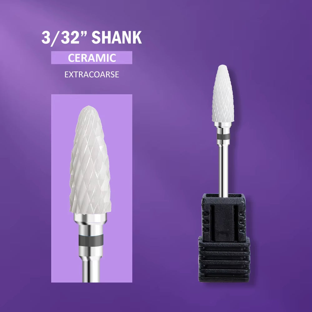 Ceramic Nail Drill Bit Milling Cutter for Manicure Pedicure Nail Files Buffer Nail Art Equipment Accessory