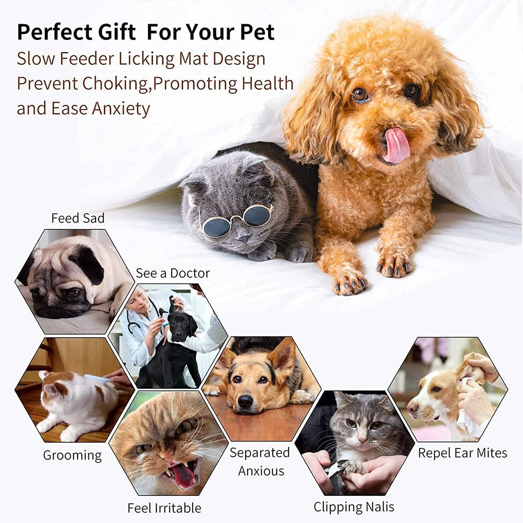 Tappetino da Leccare per Cani e Gatti – Lick Mat con Ventose, Antistress e Anti - Noia, Ideale per Bagno, Grooming, Addestramento e Distrazione - Smart Wave store