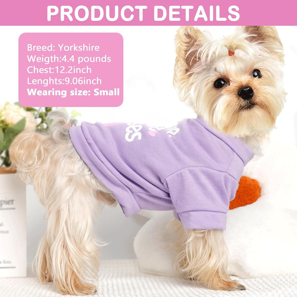 Abbigliamento per Cani Taglia Piccola Femmina – Set 4 T-Shirt per Chihuahua, Yorkie, Teacup e Cuccioli | Abiti Estivi/Autunnali da Principessa - Smart Wave store