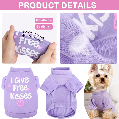 Abbigliamento per Cani Taglia Piccola Femmina – Set 4 T-Shirt per Chihuahua, Yorkie, Teacup e Cuccioli | Abiti Estivi/Autunnali da Principessa - Smart Wave store