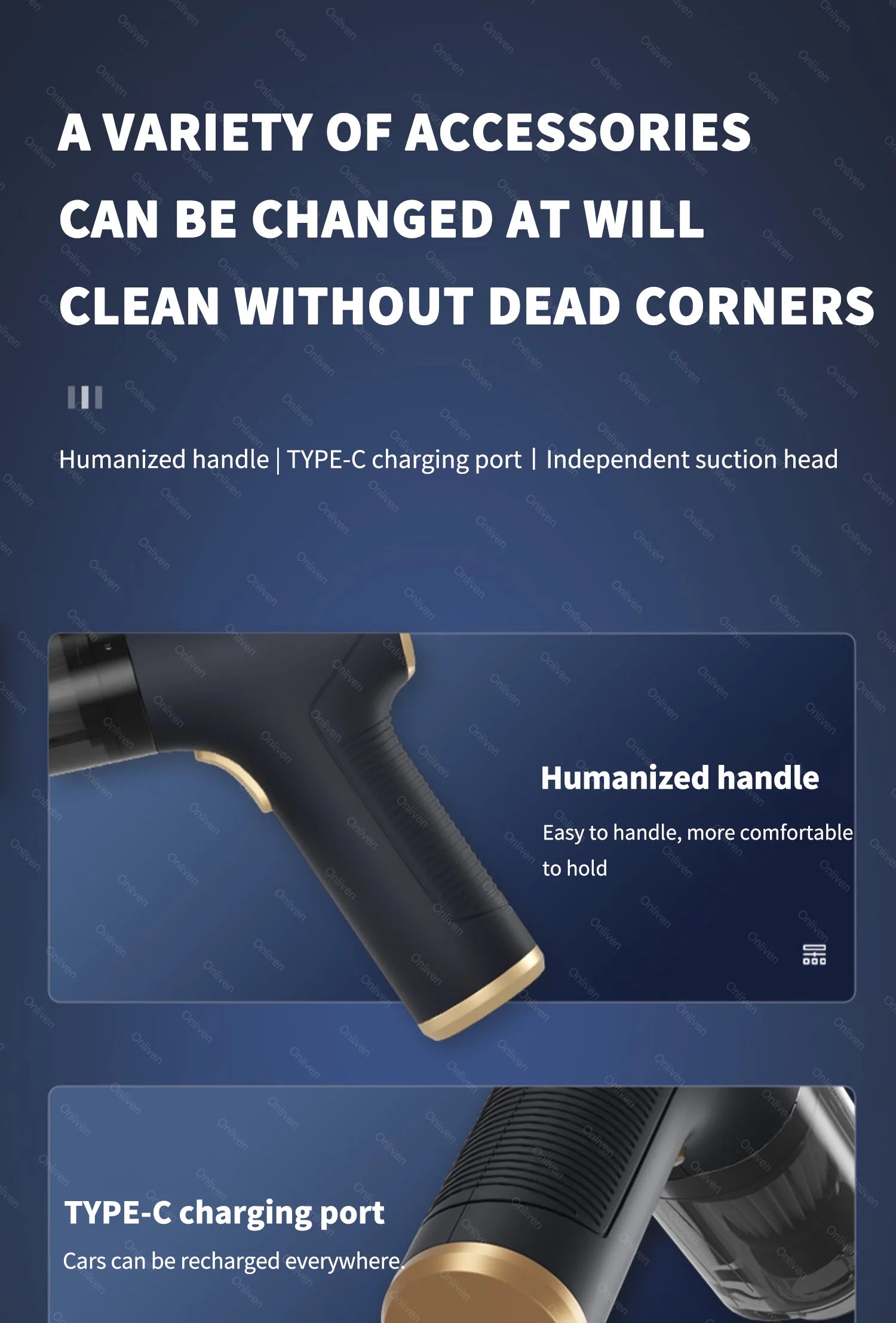 Aspirapolvere Portatile per Auto ad Alta Potenza – Mini Senza Fili per Pulizia Interni Profonda