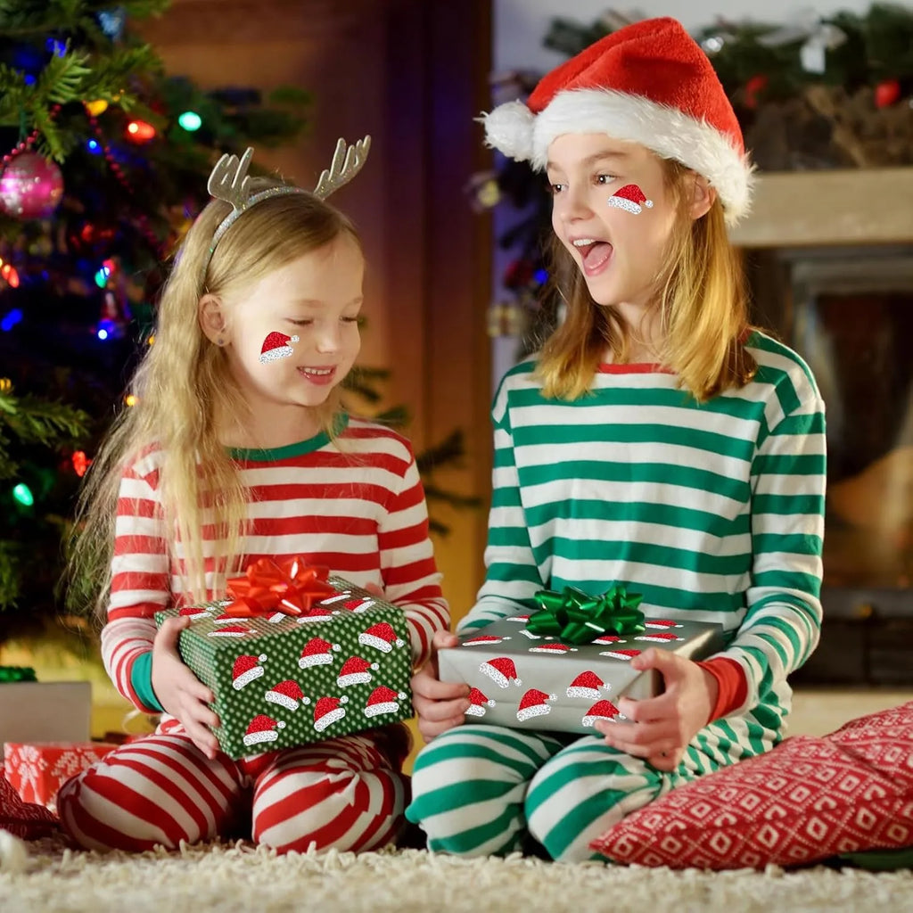 500 Adesivi Natalizi a Rotolo – Cappello di Babbo Natale, Laser Rosso, 3 cm – Stickers per Buste, Diario, Decorazioni e Feste - Smart Wave store