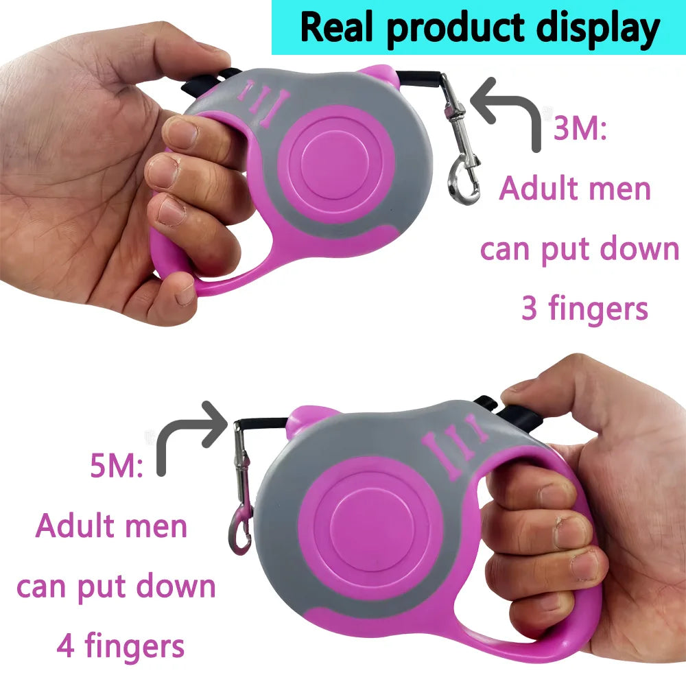 Guinzaglio Retrattile Automatico per Cani di Piccola Taglia – 3m & 5m