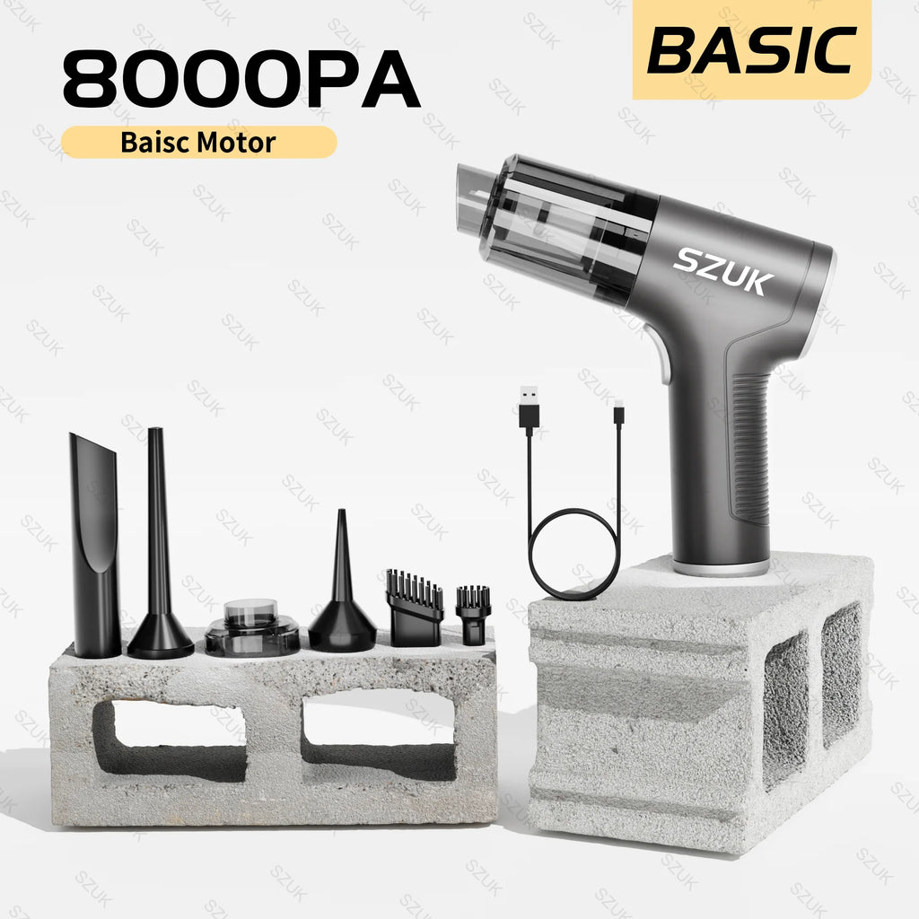 Aspirapolvere Portatile per Auto ad Alta Potenza – Mini Senza Fili per Pulizia Interni Profonda