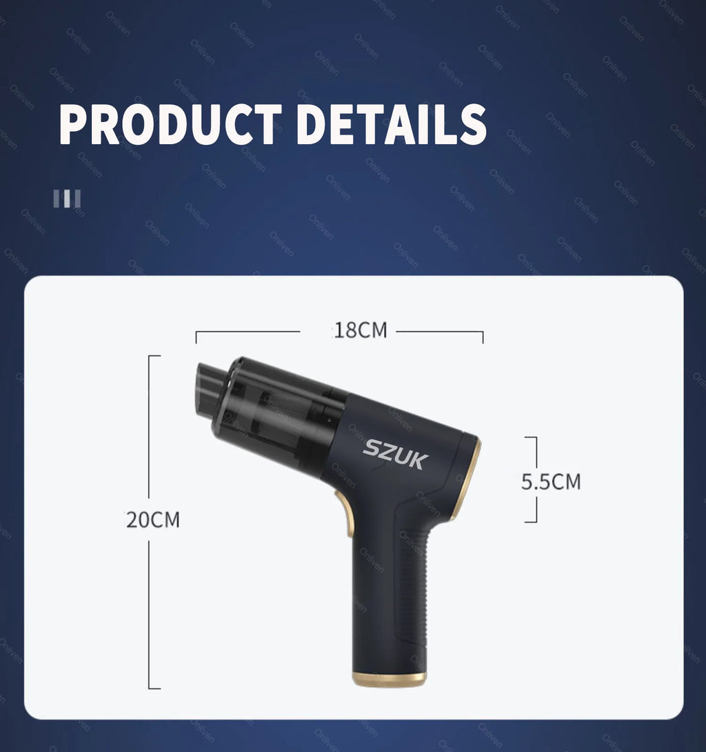 Aspirapolvere Portatile per Auto ad Alta Potenza – Mini Senza Fili per Pulizia Interni Profonda