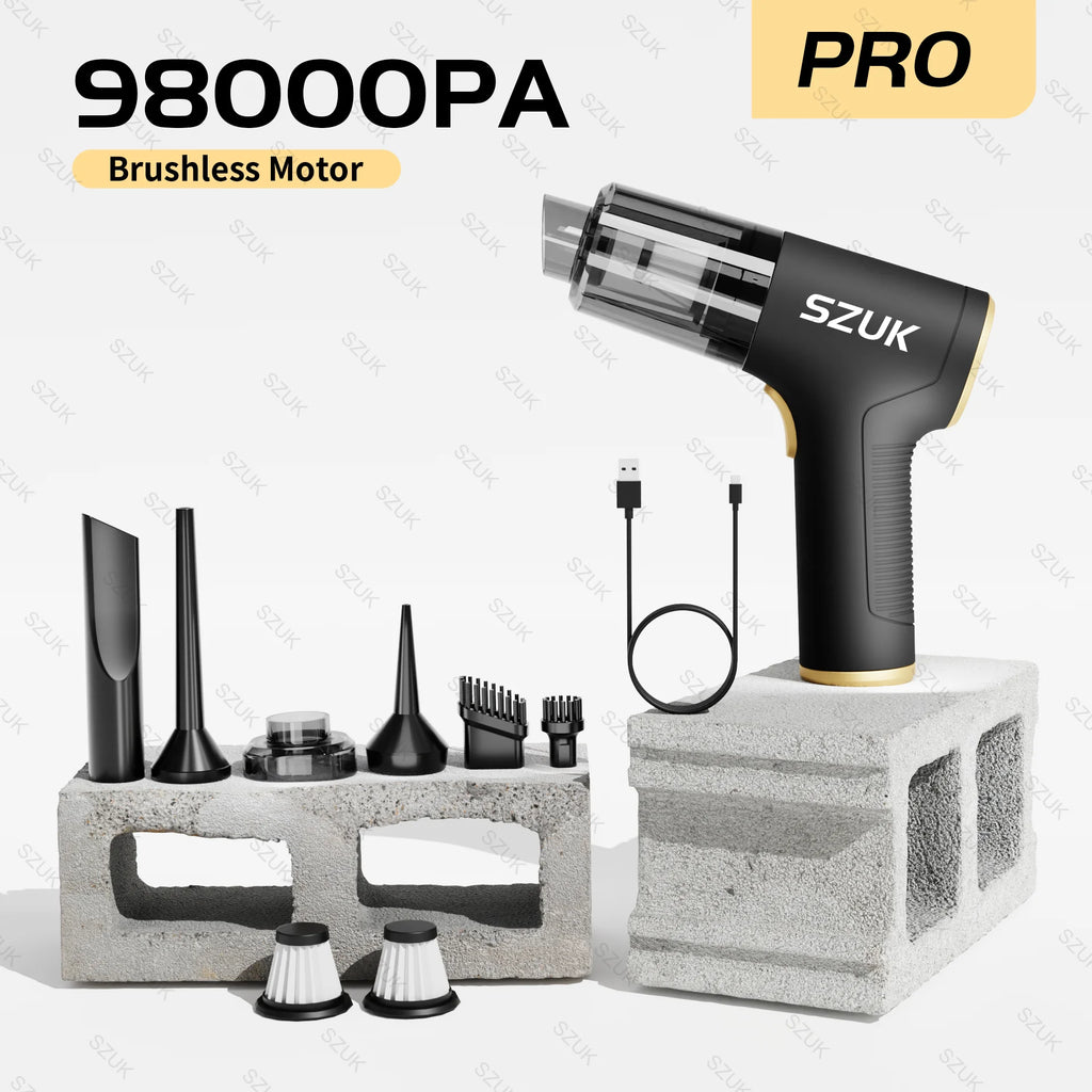 Aspirapolvere Portatile per Auto ad Alta Potenza – Mini Senza Fili per Pulizia Interni Profonda