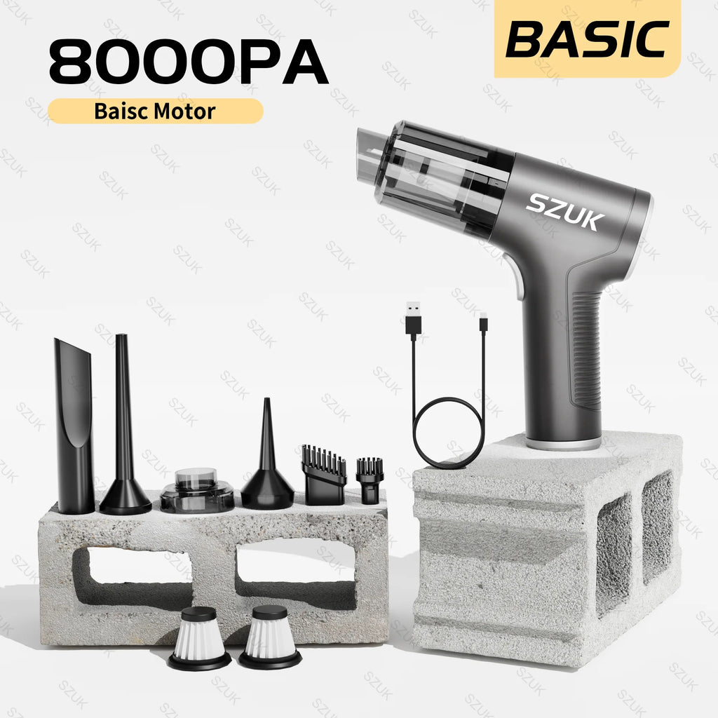 Aspirapolvere Portatile per Auto ad Alta Potenza – Mini Senza Fili per Pulizia Interni Profonda