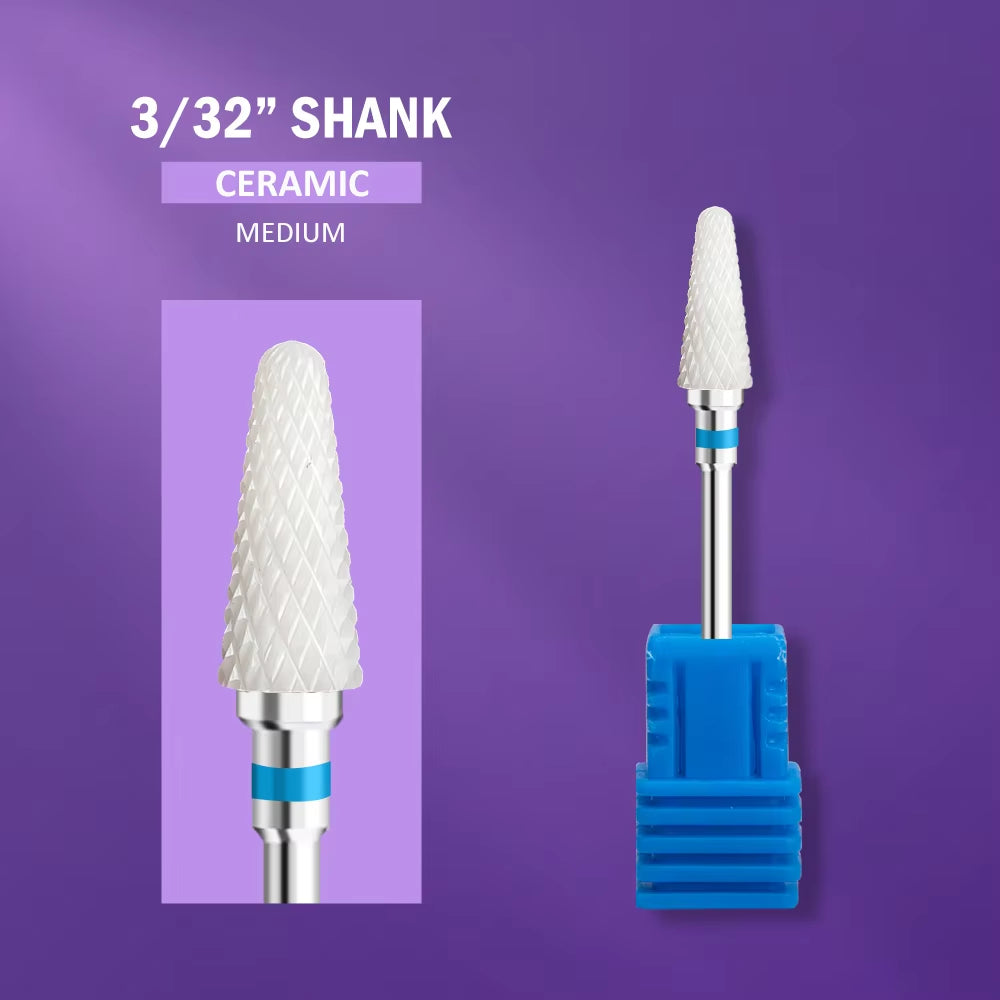 Ceramic Nail Drill Bit Milling Cutter for Manicure Pedicure Nail Files Buffer Nail Art Equipment Accessory