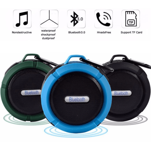 Altoparlante Bluetooth Impermeabile Portatile con Moschettone, Speaker Wireless Vivavoce Antiurto per Doccia, Spiaggia, Esterni (Diversi Colori) - Smart Wave store