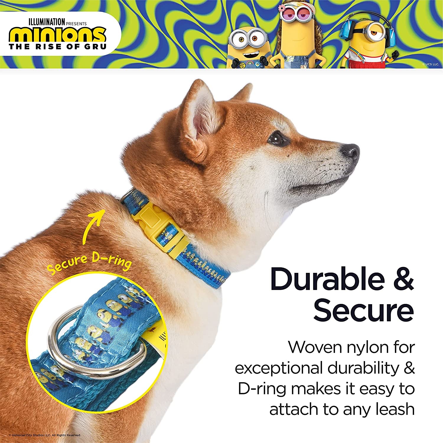 Collare per Cani Ufficiale Minions – Taglia Large, Blu e Giallo, Idea Regalo per Fan di Cattivissimo Me | Licenza Universal Studios - Smart Wave store